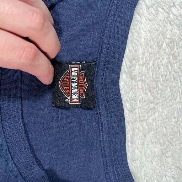 Harley Davidson Women’s Navy Scoop Neck Tee T Shirt - Picture 4 of 6
